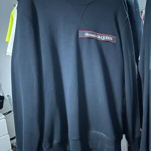 Alexander McQueen Black logo-tape cotton sweatshirt